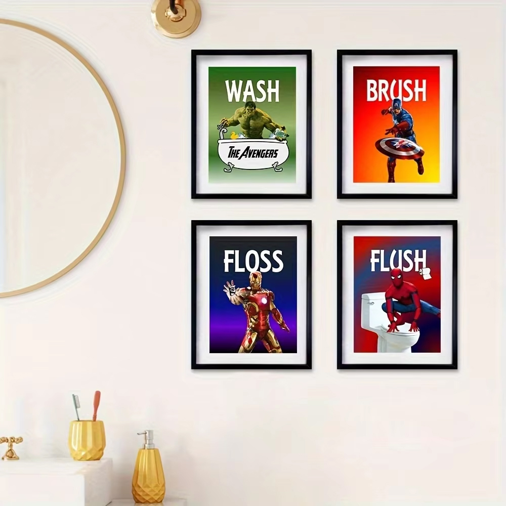 Superheroes Bathroom Wall Art  - Resin Art Quote のレビューと価格