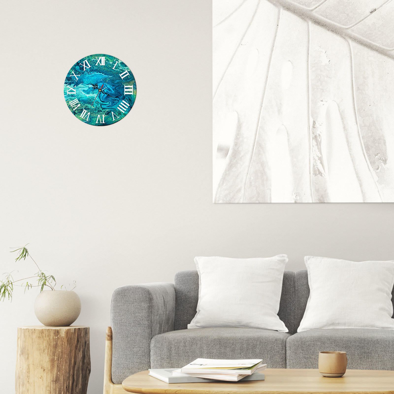 1Set Round Resin Silicone Cloc - Resin Art Wall Clock のレビューと価格