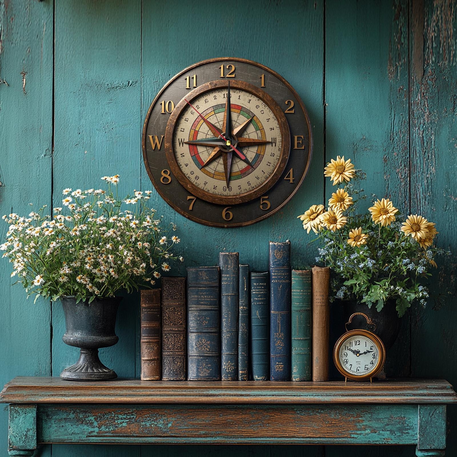 Rustic wooden wall - clock wit - Resin Art Wall Clock のレビューと価格