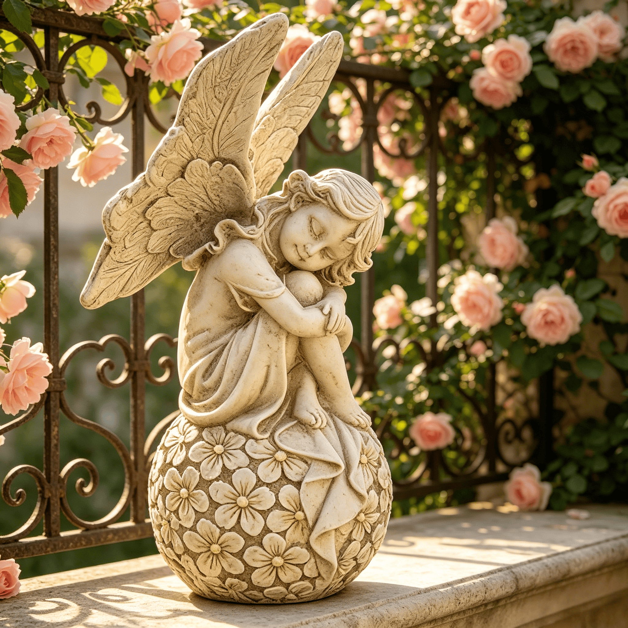 13.2-inch Garden Fairy Statue, - Resin Art Flowers のレビューと価格