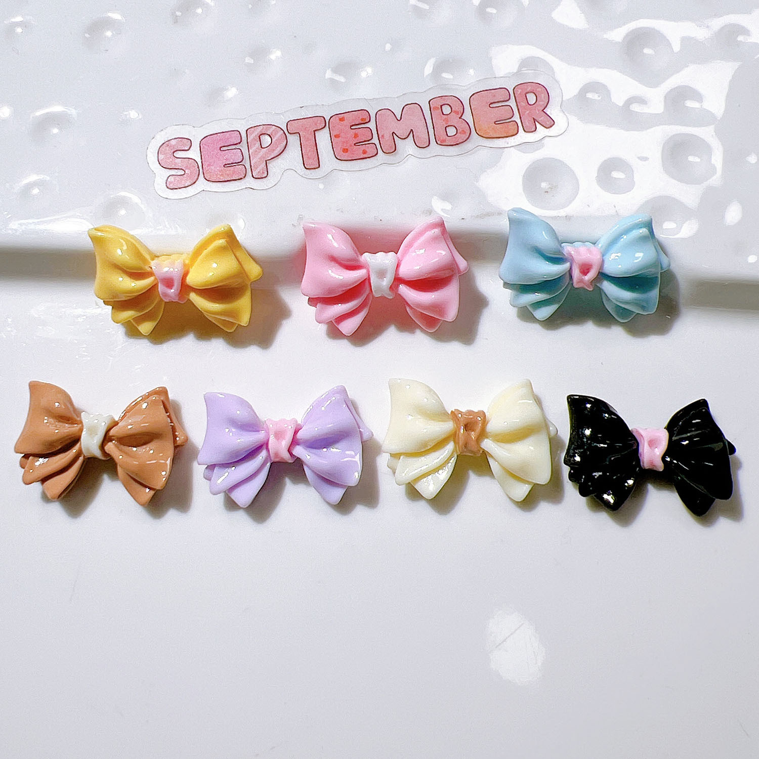 10-30Pcs Color Glossy Bowknot  - Resin Art Earrings Material のレビューと価格