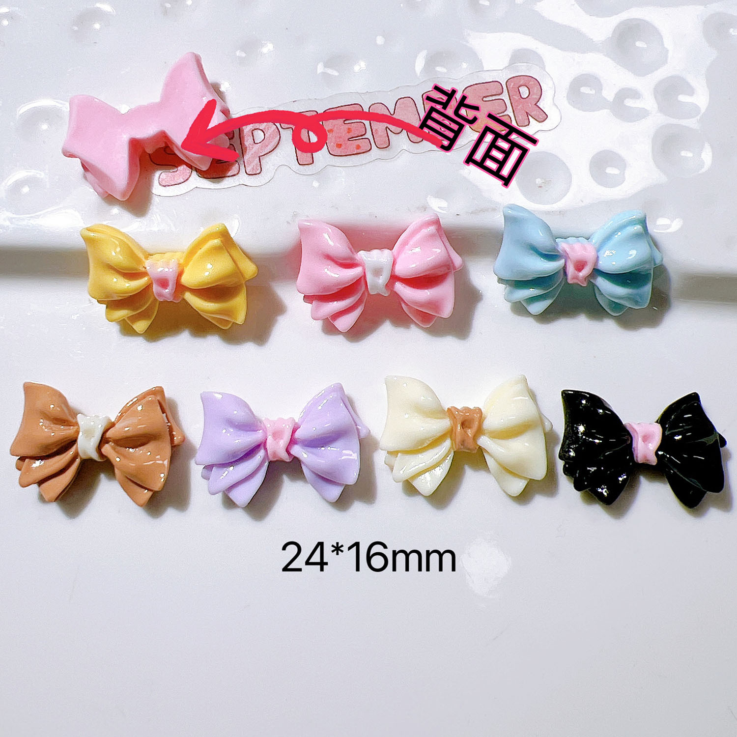 10-30Pcs Color Glossy Bowknot  - Resin Art Earrings Material のレビューと価格