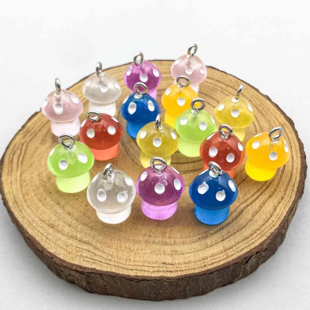 16pcs Luminous Mushroom Charms - Resin Art Essentials のレビューと価格