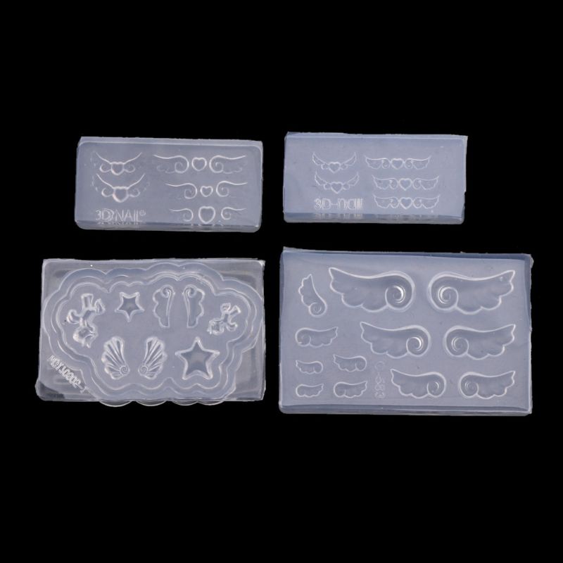 4Pcs DIY Mini Heart Wings Resi - Resin Art Earrings Material のレビューと価格