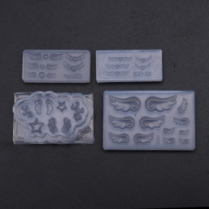 4Pcs DIY Mini Heart Wings Resi - Resin Art Earrings Material のレビューと価格