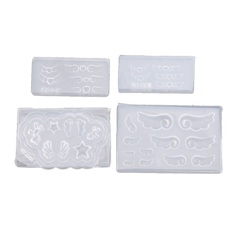 4Pcs DIY Mini Heart Wings Resi - Resin Art Earrings Material のレビューと価格