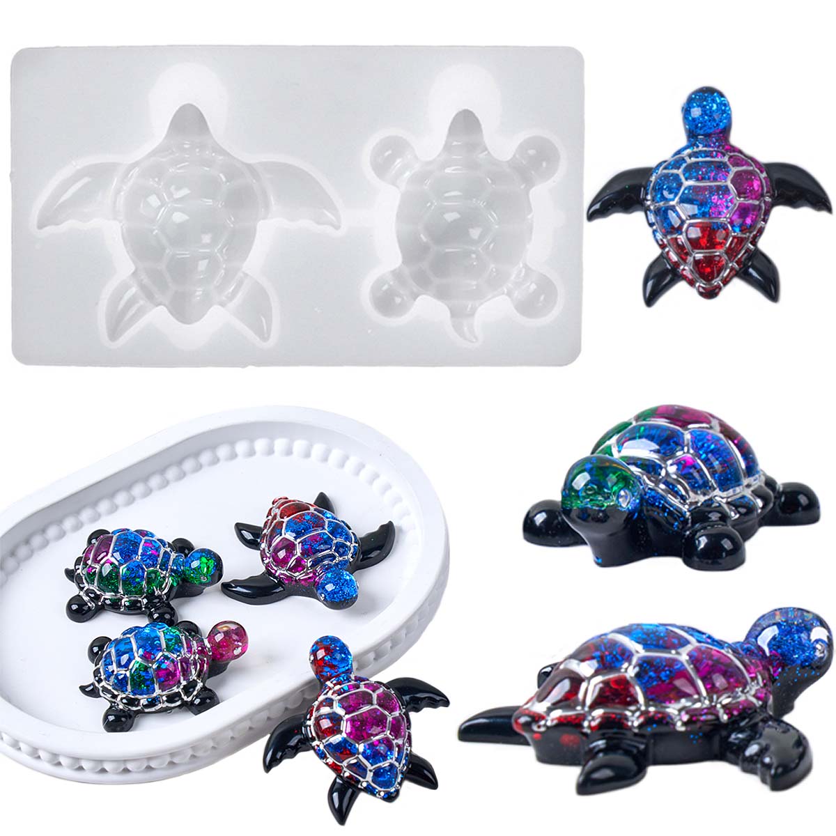 3D Sea Turtle Keychain Silicon - Resin Art Epoxy のレビューと価格