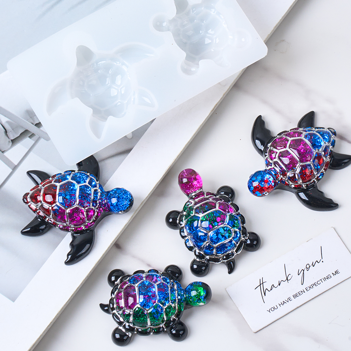 3D Sea Turtle Keychain Silicon - Resin Art Epoxy のレビューと価格