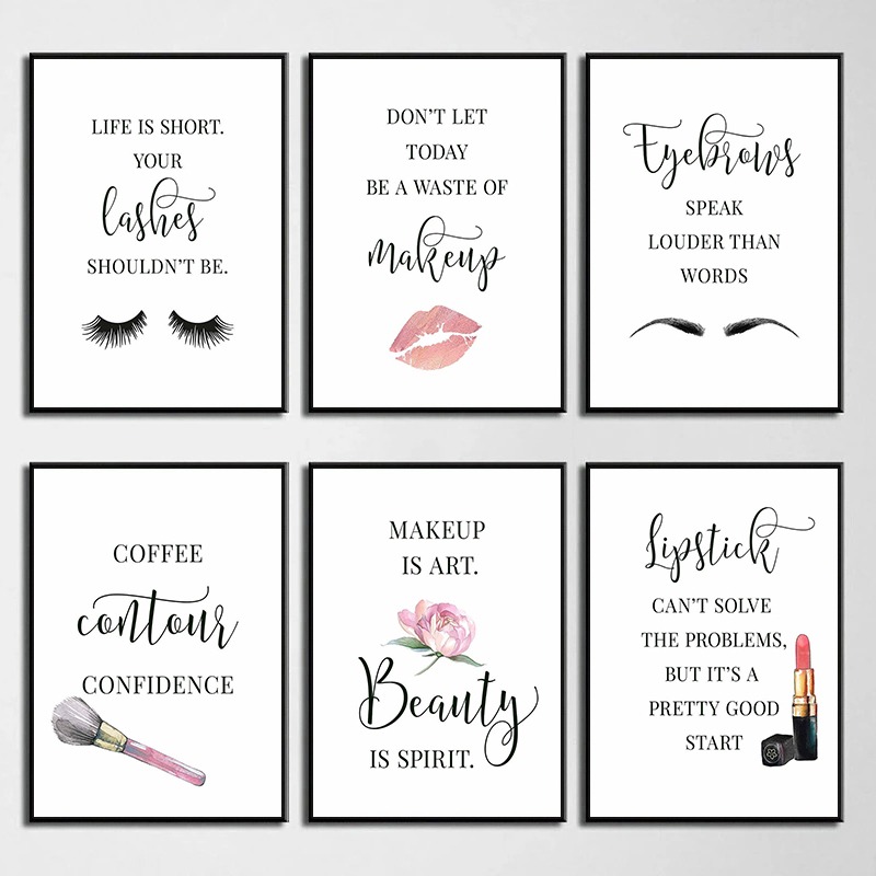 Makeup Quotes Poster Eyelash E - Resin Art Quote のレビューと価格