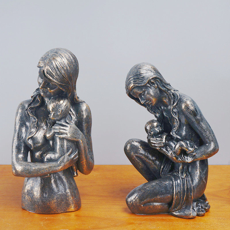 Mother Child Resin Sculpture H - Resin Art Gift For Anniversary のレビューと価格
