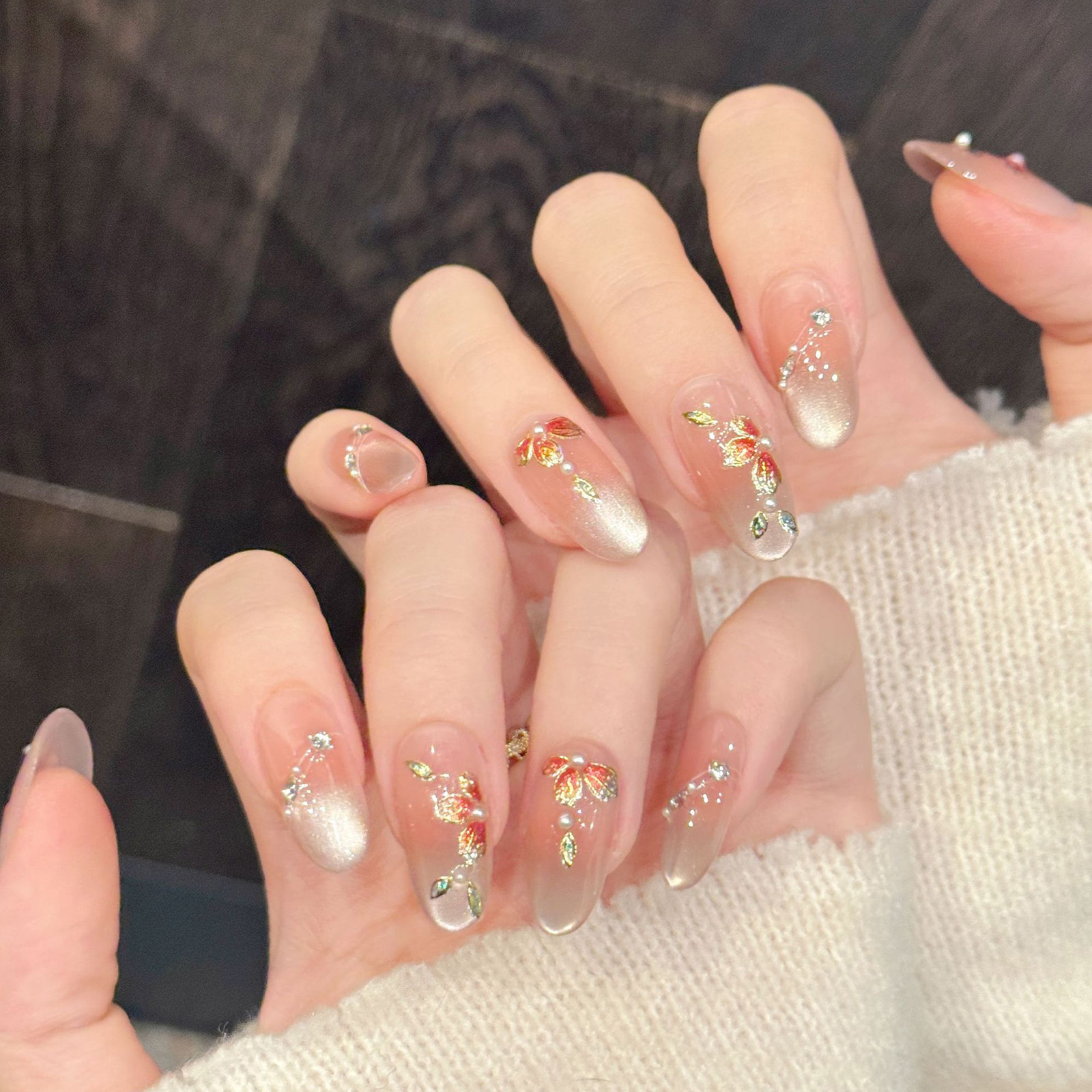 10pcs Handmade Fake Nails Pres - Resin Art Flowers のレビューと価格