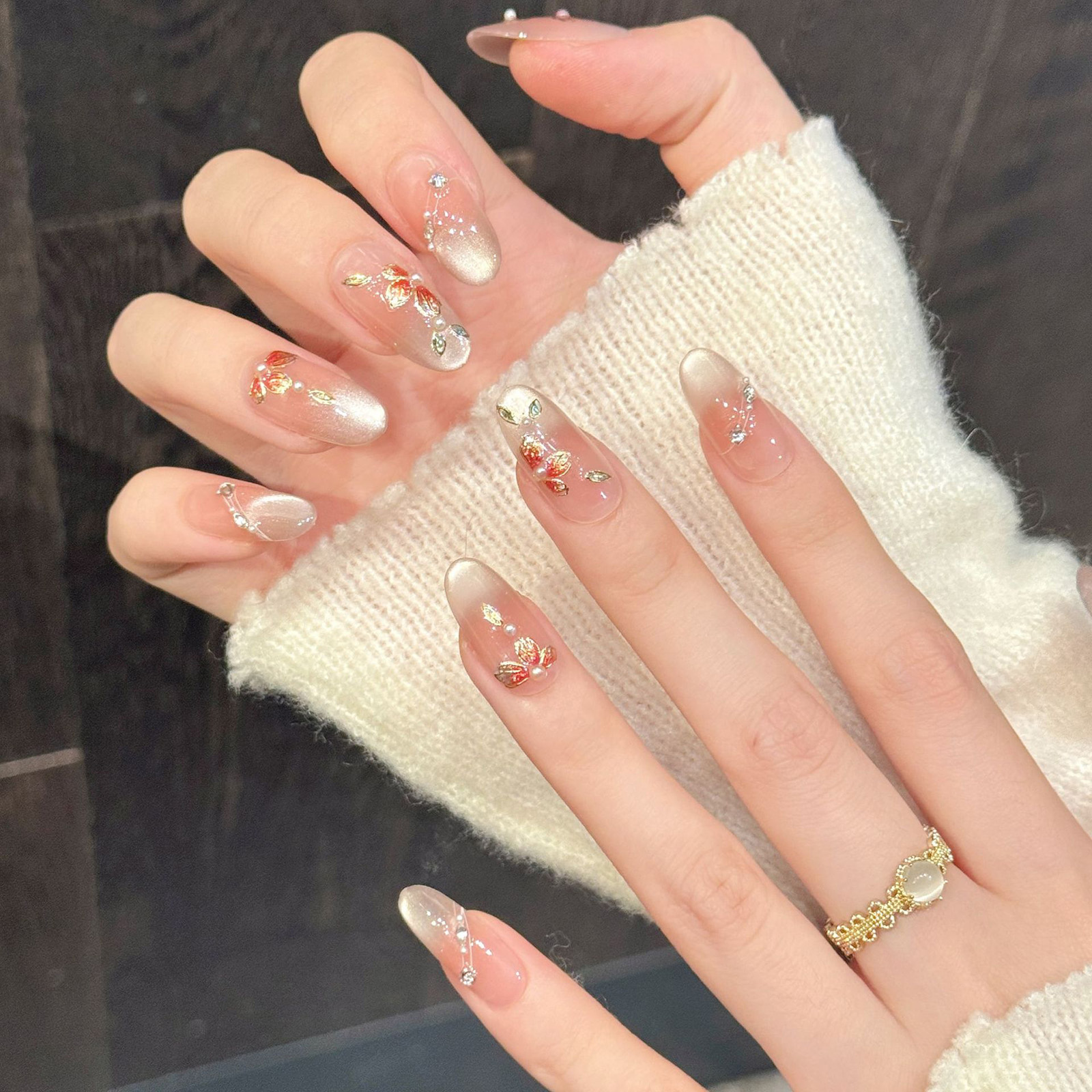 10pcs Handmade Fake Nails Pres - Resin Art Flowers のレビューと価格