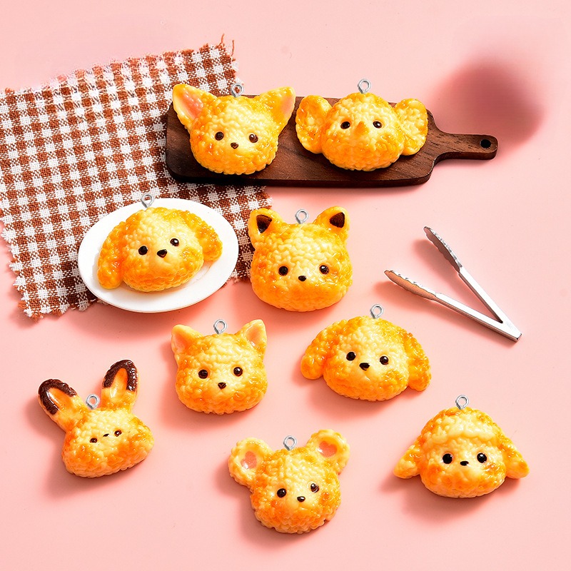 10Pcs Cartoon Biscuits Dog Res - Resin Art Earrings Material のレビューと価格